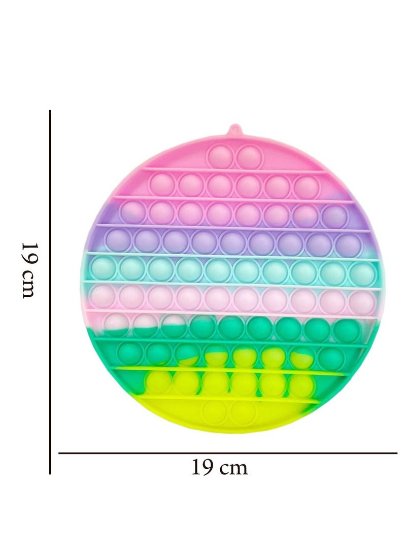 Push Pop Bubble Fidget Round Sensory Toy  Non-Toxic Stress Relieve Silicone Squeeze Push Pop Bubble Sensory Fidget Squishy Toy