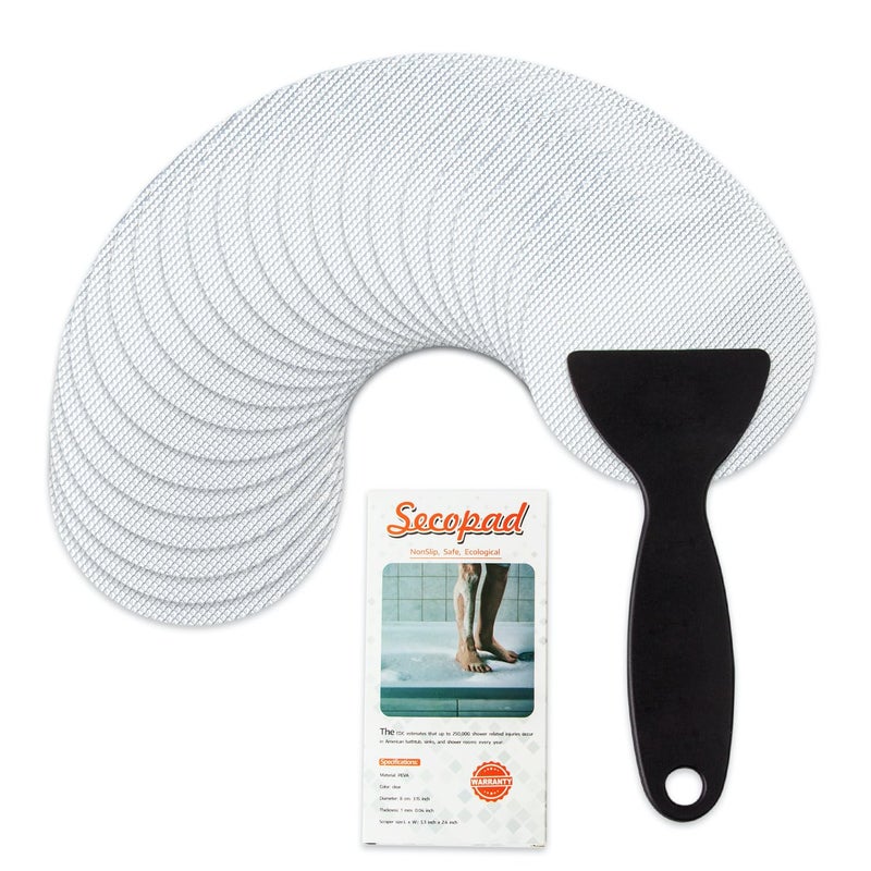 Secopad Secopad 24 PCS Original NonSlip Bathtub Stickers Safety Bathroom Tubs Showers Treads Adhesive Decals Scraper