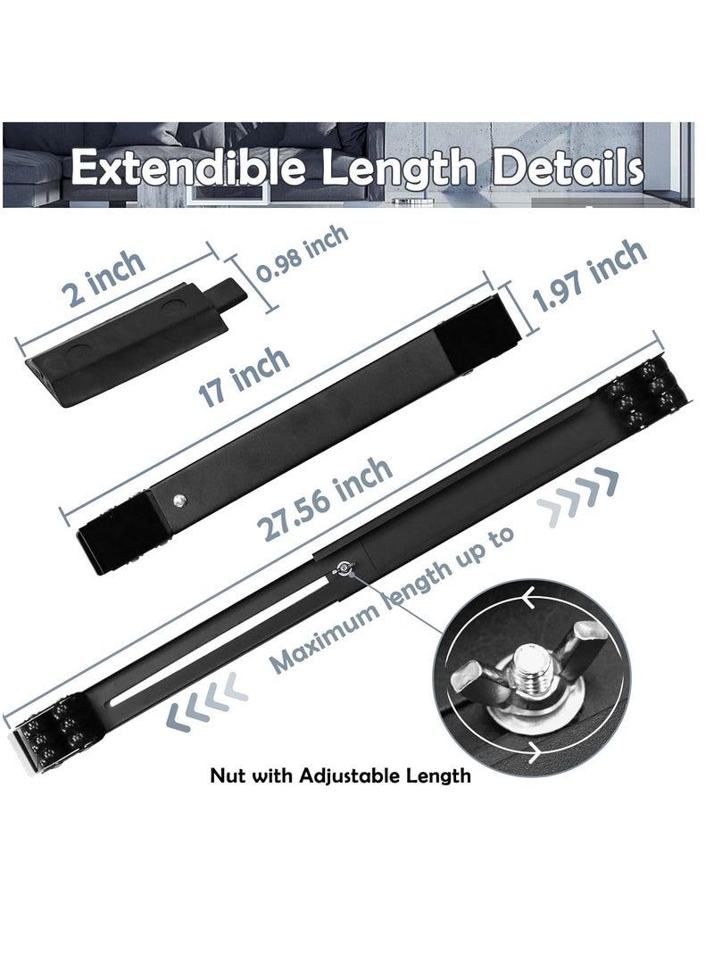 ELTRAZONE - Extendable Furniture Appliance Rollers with 24 Rollers & Brake, Heavy Duty Mover Tool for Washing Machines, Dryers, Refrigerators – Supports Up to 660 lbs, Black - Image 1