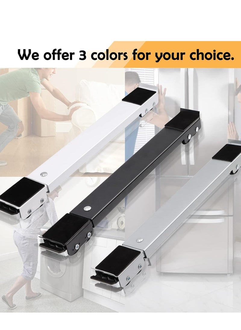 ELTRAZONE - Extendable Furniture Appliance Rollers with 24 Rollers & Brake, Heavy Duty Mover Tool for Washing Machines, Dryers, Refrigerators – Supports Up to 660 lbs, Black - Image 1