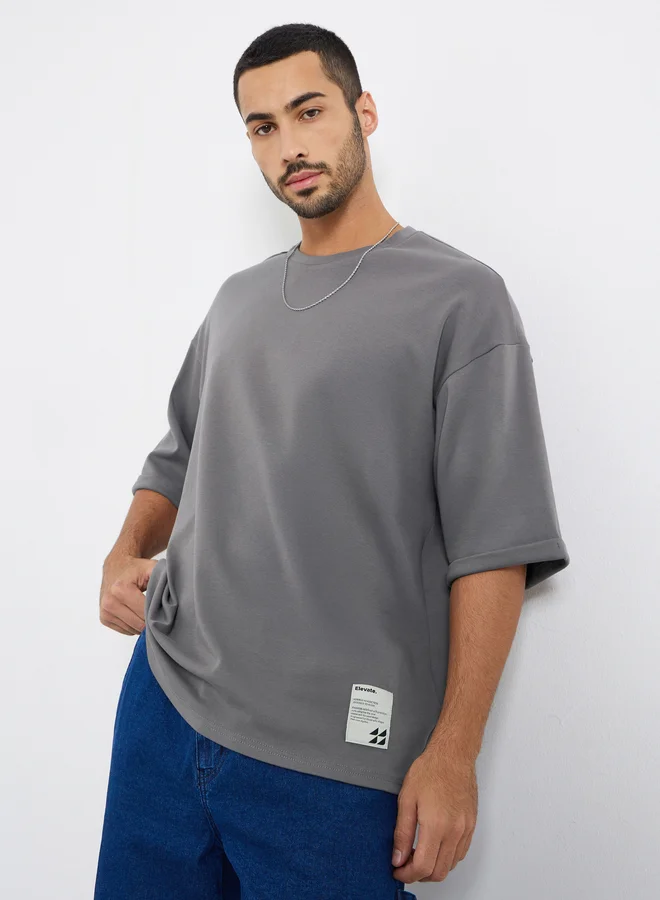 Styli Men Boxy Heavy Jersey Stretch Interlock T-Shirt