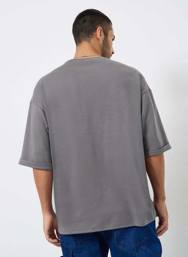 ستايلي تيشيرت جيرسي ثقيل قابل للتمدد بقصة واسعة - Image 4