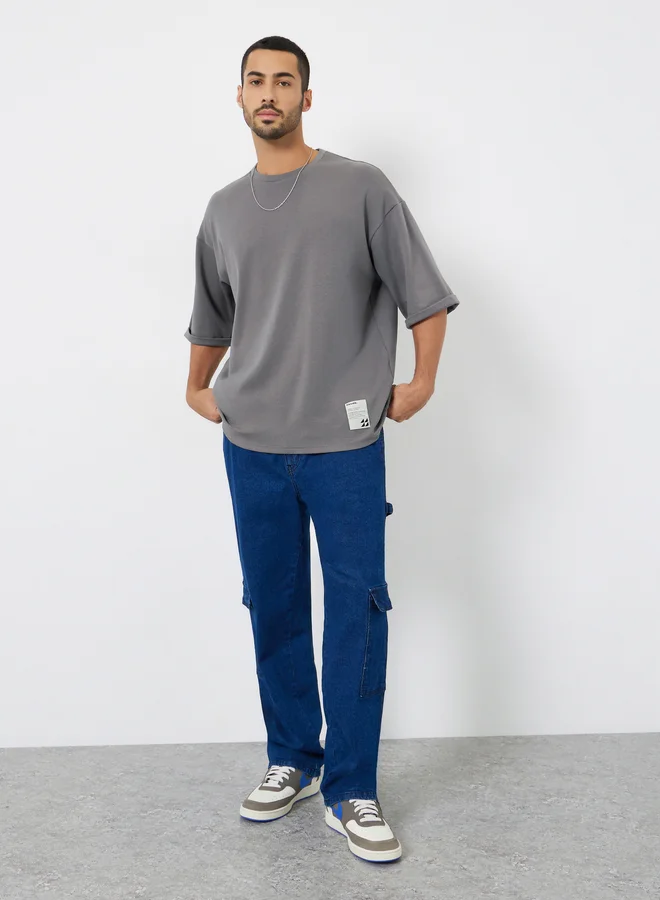 Styli Men Boxy Heavy Jersey Stretch Interlock T-Shirt