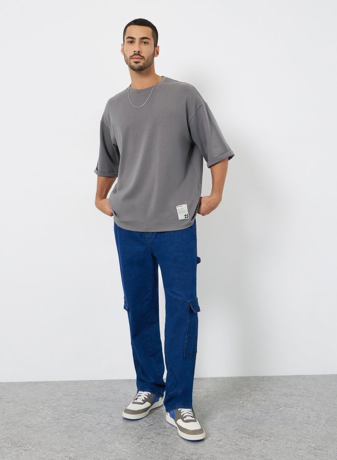 ستايلي تيشيرت جيرسي ثقيل قابل للتمدد بقصة واسعة - Image 2