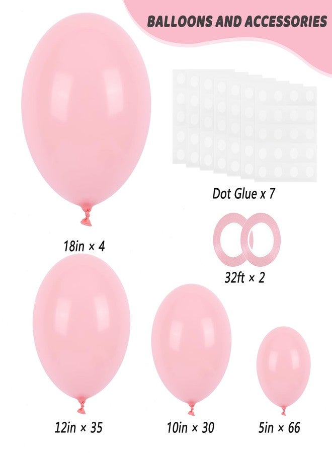 RUBFAC 135pcs Baby Pink Balloons Different Sizes 18 12 10 5 Inch for Birthday Party Graduation Anniversary Wedding Decorations - Image 2