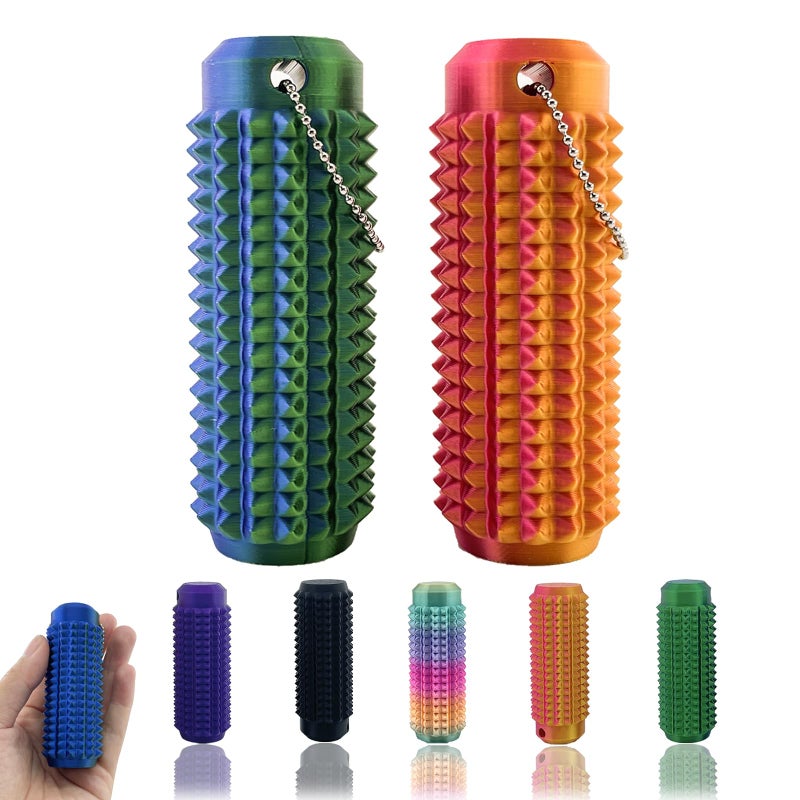 Deiviko 2PCS Little Ouchies Fidget Portable Stim Tool Pocket Mini Fidget Toy Pain Stim Fidget 3D Printed Venting Key Pendant Spiky Grippie Stim Keychain for Anxiety Relief Easter Gifts Kids - Image 2