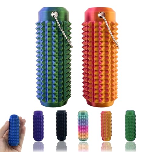 Deiviko 2PCS Little Ouchies Fidget Portable Stim Tool Pocket Mini Fidget Toy Pain Stim Fidget 3D Printed Venting Key Pendant Spiky Grippie Stim Keychain for Anxiety Relief Easter Gifts Kids - Image 1