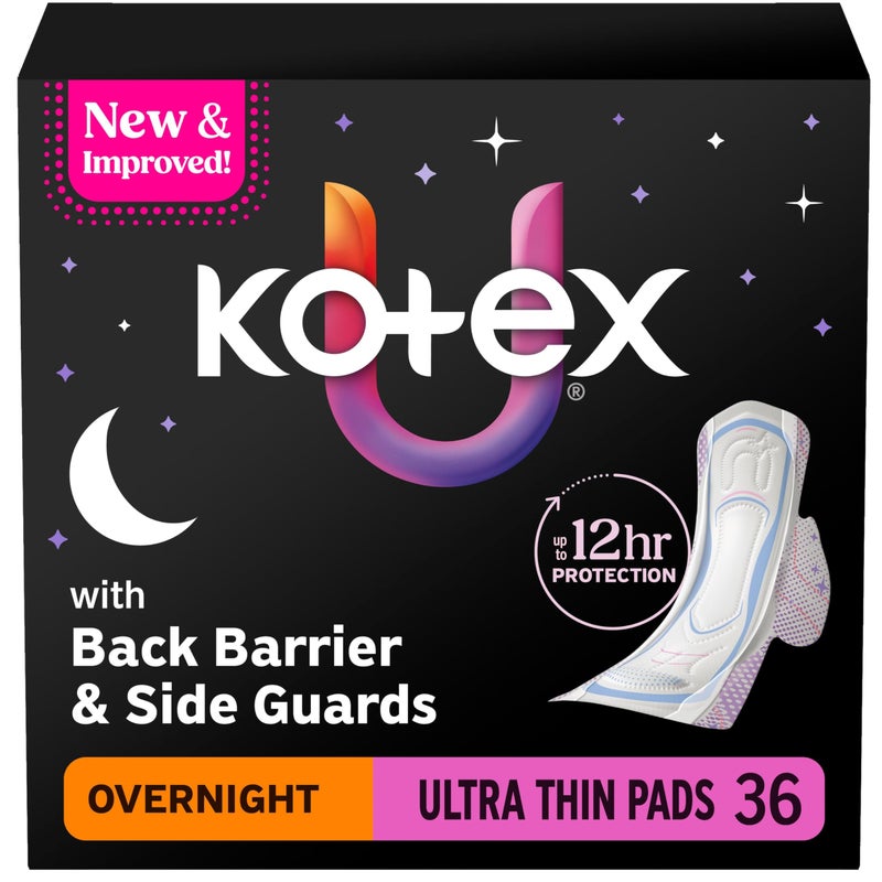 Kotex فوط كوتيكس فائقة النحافة لليلة مع أجنحة امتصاص قوي 36 قطعة قد يختلف التغليف - Image 2