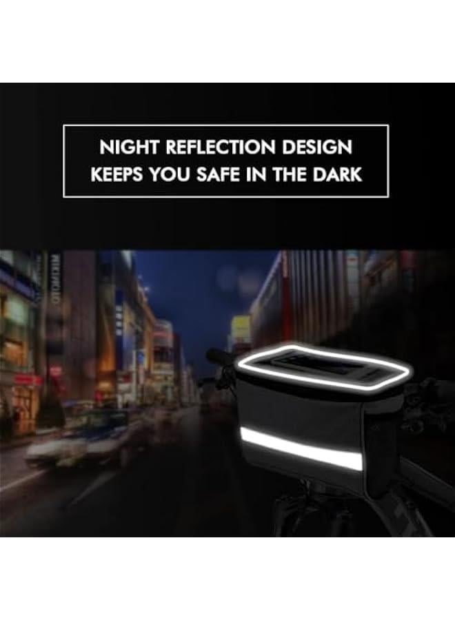 MIXDE Bike Basket, Insulated Thermal Bike Cooler, Water Resistant Bike Handlebar Bag with Bike Phone Mount, Bike Bag for Bike Accessories Kids Girls Boys Men Women Scooter Cruiser - Image 4