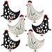 KINYFY 6 PCS Walking Chicken Balloons Aluminum Foil Chicken Party Decorations White and Black Chicken Walking Balloons for Birthday Baby Shower Farm Animal Theme Party 20 Inch - Image 3