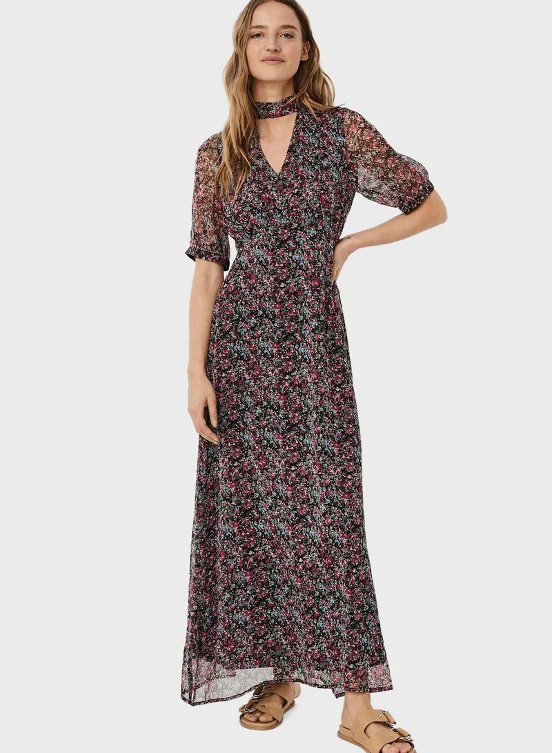 VERO MODA Tie Back Printed Dress