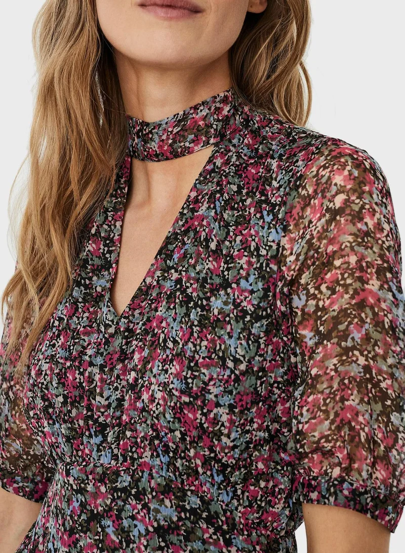 VERO MODA Tie Back Printed Dress