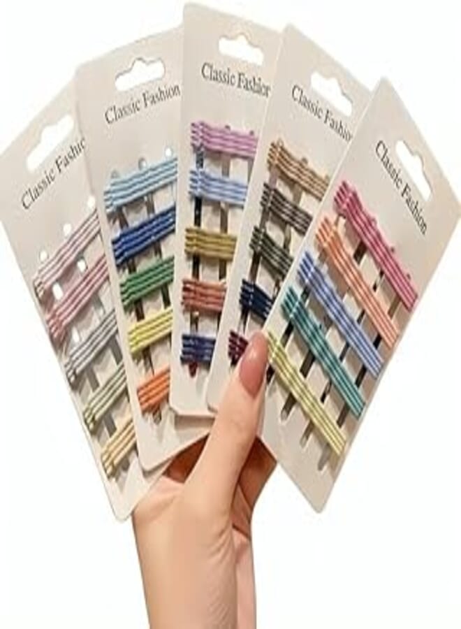 20PCS/set Colorful Hairgrips Elastic Metal Hair Clips Hair Fringe Clips Girl Hair Accessories Multiple Colors Available