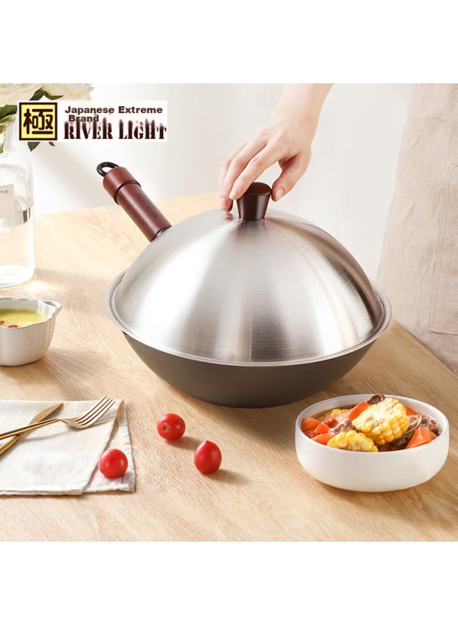 River Light Imported Wok, Uncoated Cast Iron Pan 30cm, Rust-resistant Cooking Pan, Suitable For Induction And Open Flame Stoves - Image 4