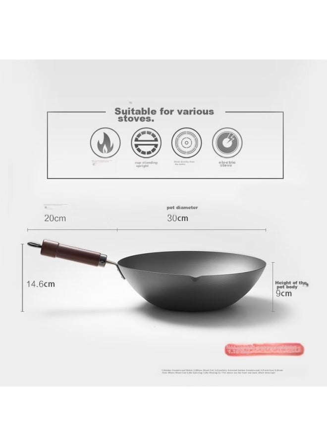 River Light Imported Wok, Uncoated Cast Iron Pan 30cm, Rust-resistant Cooking Pan, Suitable For Induction And Open Flame Stoves - Image 5