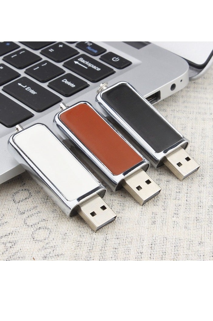 USB Flash Drive, Leather Keychain USB Pen Drive, Compact And Portable High Speed Thumb Drive, Shock Resistant USB Memory Stick For Laptops Computers, (1pc, White, 16GB) - Image 4