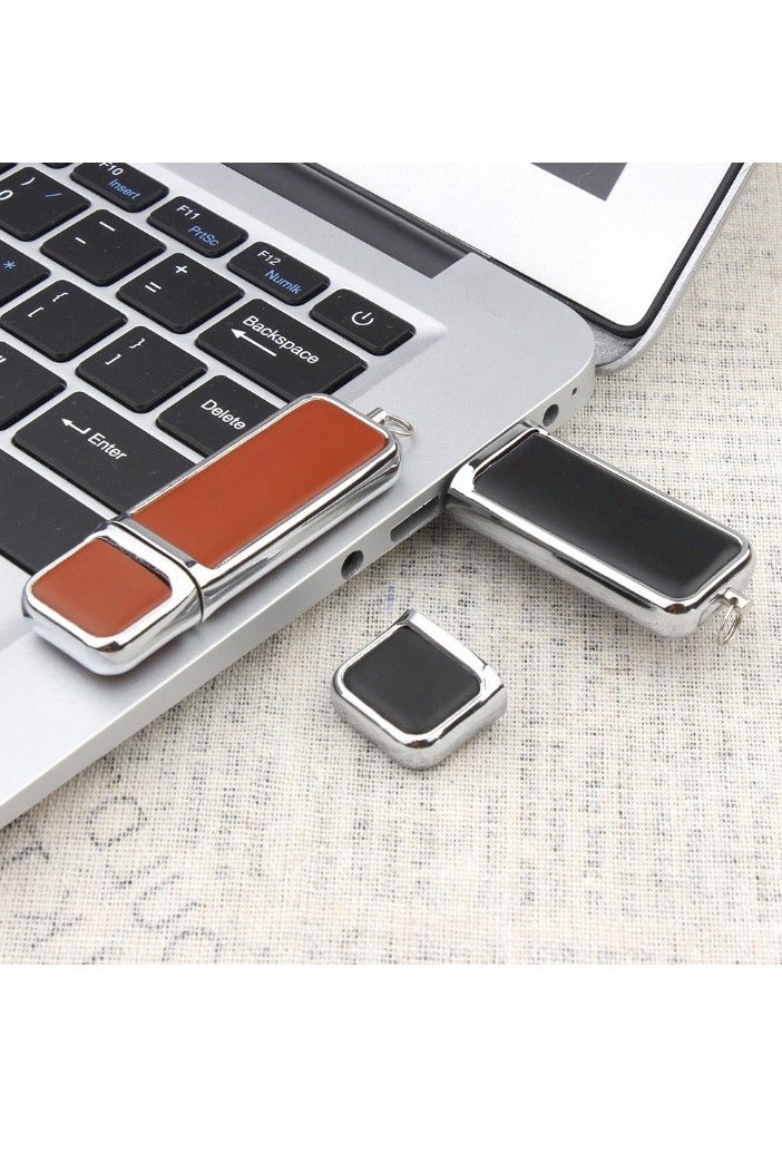 USB Flash Drive, Leather Keychain USB Pen Drive, Compact And Portable High Speed Thumb Drive, Shock Resistant USB Memory Stick For Laptops Computers, (1pc, White, 16GB) - Image 2