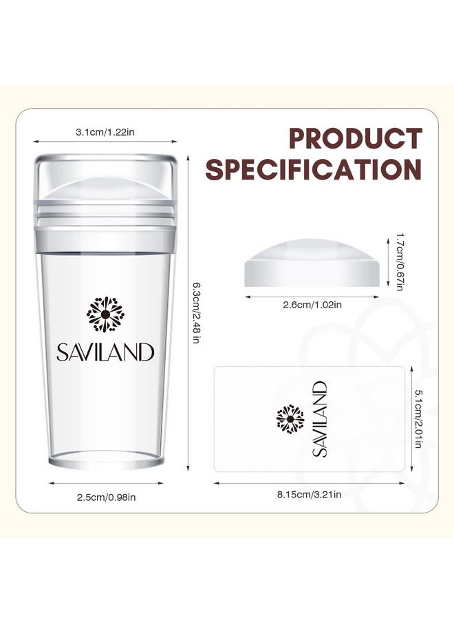 Saviland - Saviland French Tip Stamp: 14PCS French Tip Nail Tool with Replaceable Stamper Head, Clear Silicone Nail Stamper kit French Nail Stamper with Scrapers for French Manicure Tool Home DIY Nail Art Salon - Image 1