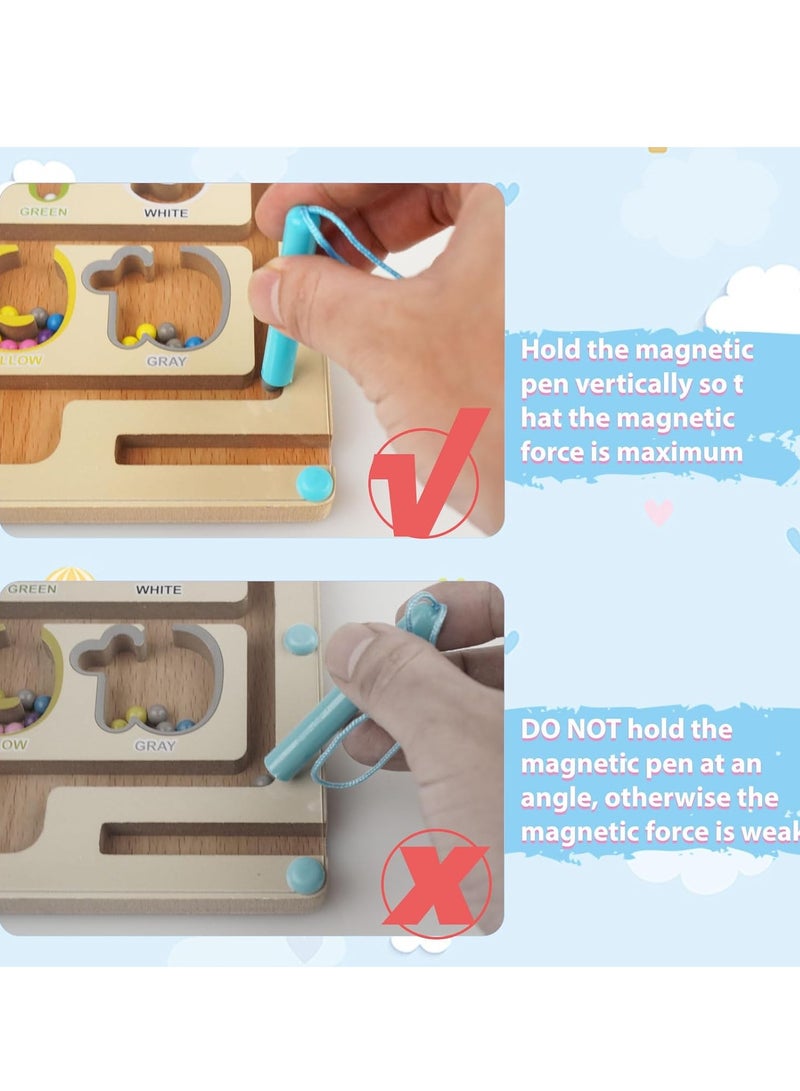YelaJoy Magnetic Color and Number Maze, Best Gifts for Kids, Wooden Montessori Toys for Boys Girls 3 4 5 Year Old, Preschool Learning Counting Education, Magnet Puzzle Board - Image 5