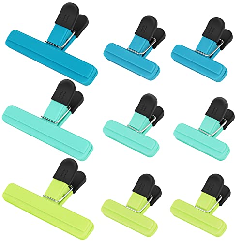 TACGEA Chip Clips, 9 Pack Food Clips, Bag Clips for Food Storage with Air Tight Seal Grip (3 Large and 6 Small) - Image 1