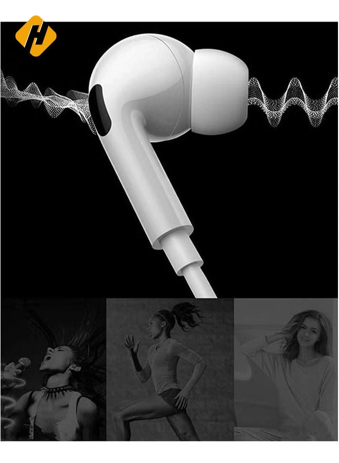 HuHa Type C Earphone Connector(Built-in Microphone & Volume Control) in-Ear Stereo Headphone/Headset Compatible with Samsung,OnePlus,Moto,Honor,iPad Air,MacBook Air & Pro  - Image 2