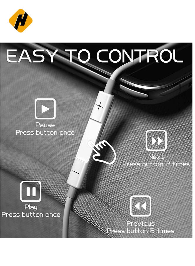 HuHa Type C Earphone Connector(Built-in Microphone & Volume Control) in-Ear Stereo Headphone/Headset Compatible with Samsung,OnePlus,Moto,Honor,iPad Air,MacBook Air & Pro  - Image 4