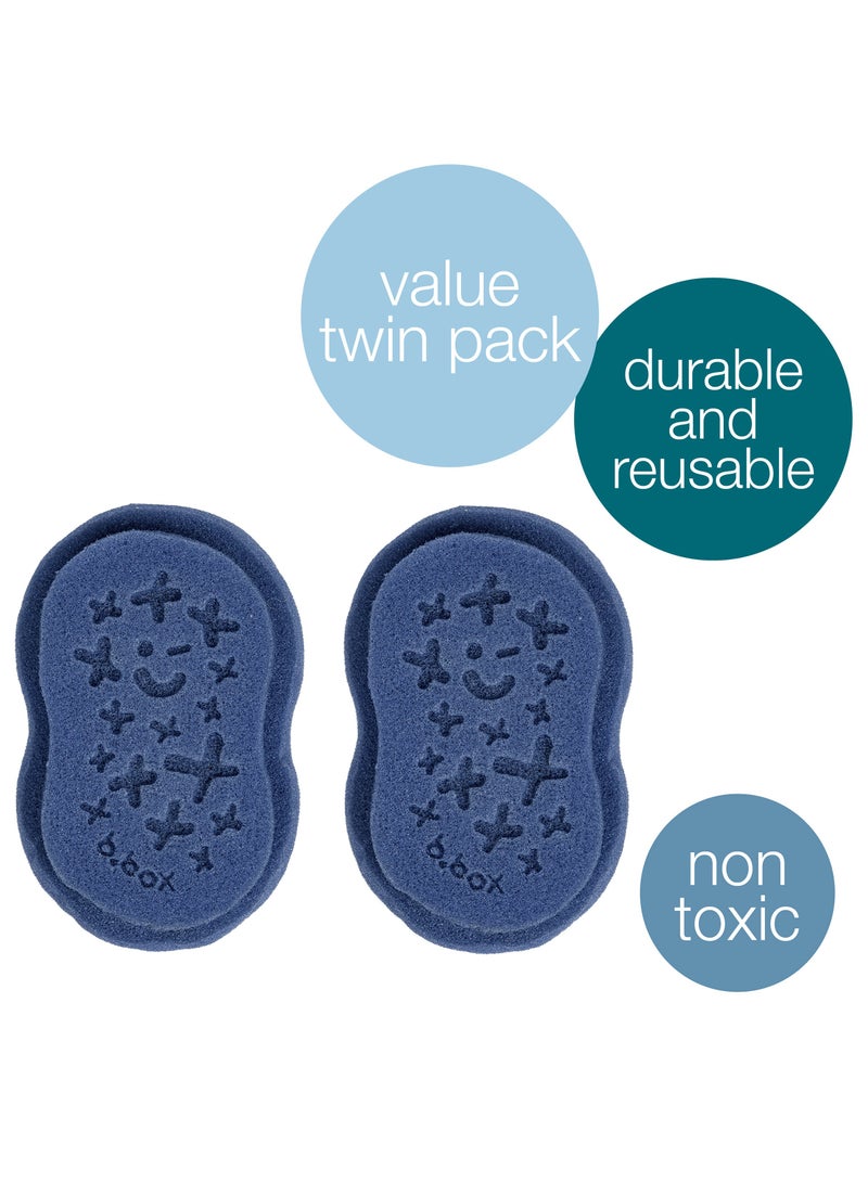 b.box Replacement Sponge, Twin Pack – Tiny Fox, Soft & Hygienic Sponge Heads for Bottle Brush, Easy to Replace, BPA-Free - Image 2