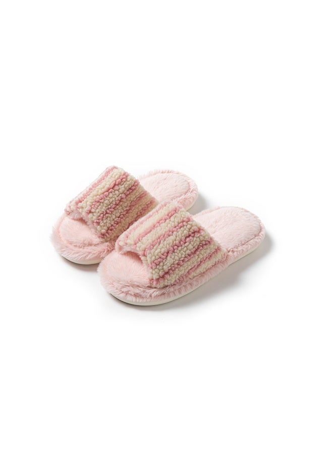 Stripe Soft Fluffy House Bedroom Slip-on Slippers Womens Fuzzy Warm Cozy Anti-Skid Lightweight Memory Foam Indoor House Shoes - Image 1