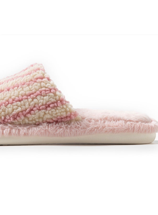 Stripe Soft Fluffy House Bedroom Slip-on Slippers Womens Fuzzy Warm Cozy Anti-Skid Lightweight Memory Foam Indoor House Shoes - Image 3