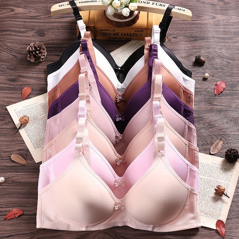Factory direct smooth large size bra thin breathable and comfortable without steel ring adjustable gathered underwear traditional bra flesh color - Image 5