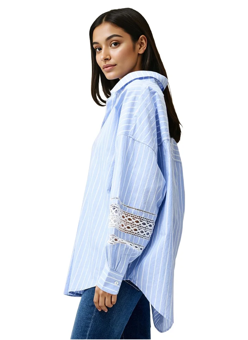 فرنش كونكشن Regular Cotton Blend V-Neck Shirt
