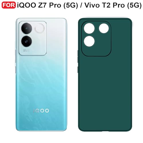 CEDO Back Cover for iQOO Z7 Pro (5G) / Vivo T2 Pro (5G) | Camera Bump Protection & Inner Velvet Fabric Lining | Ultra Slim Matte Soft Rubberised Case Cover (Green) - Image 2
