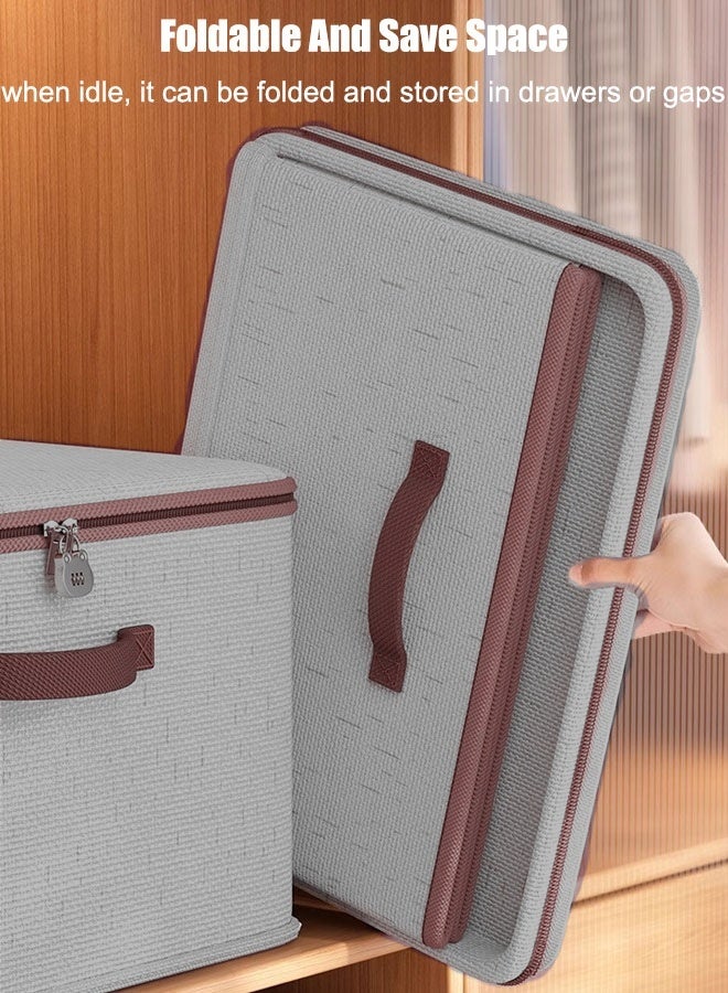 1/2/3PCS Large Storage Bag  Double Storage Bag Clothes Storage Box  Storage Bags Clothing Storage Cupboards For Clothes Closet Organizers  Storage Containers Zipper Bag Handle Zipper Design For Clothing Blanket Comforters Bed Sheets Pillows And Toys 49*37*31cm Grey  - Image 3