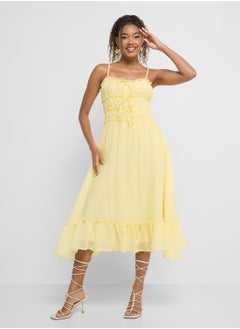 Ginger Shirred Bow Detail Milkmaid Sundress  - Image 4