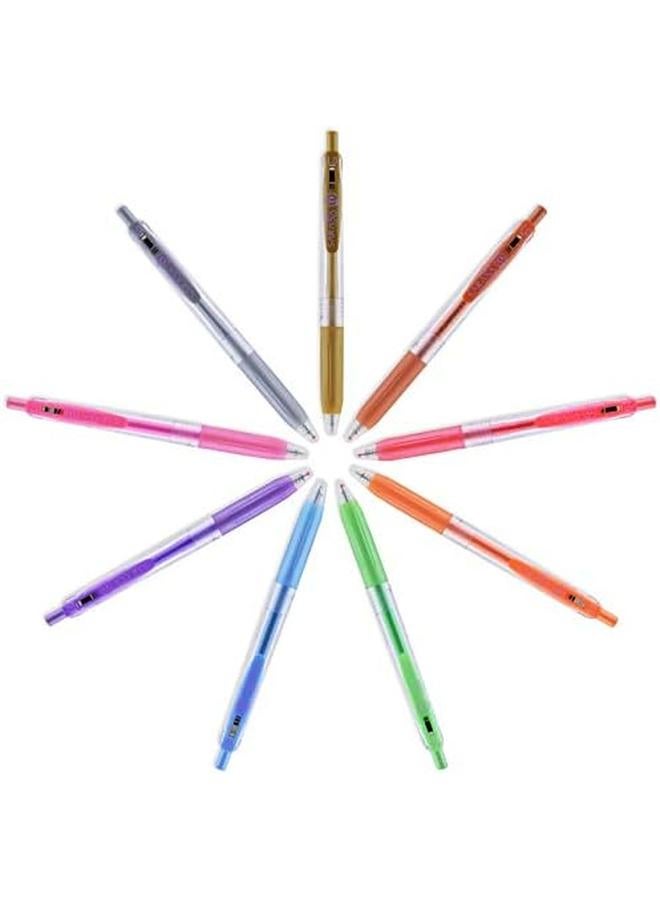 ZEBRA Pen Sarasa Clip Retractable Gel Pen Bold Point 1.0Mm Shiny Assorted Colors 9 Pack - Image 2