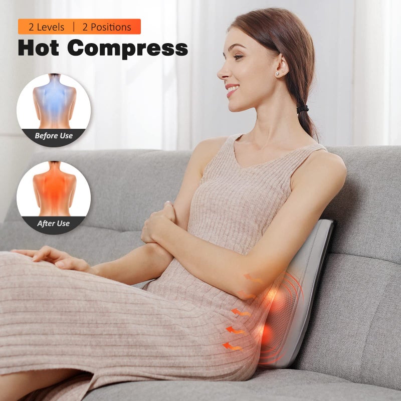 Boriwat Neck and Shoulder Massager with Heat, Shiatsu Massage Pillow with 3D Deep Tissue Kneading for Back Legs Foot Body Pain Relief,at Home Office Car, Gift for Mom&Dad - Image 3