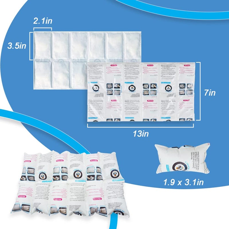 WORLD-BIO Dry Ice Pack Sheet for Shipping Frozen Food, Reusable Freezer Gel Packs for Coolers, Lunch Box Bag Cold Long Lasting, Cold Shipping Packaging for Mailing perishables 13.3"x 6.5" 2x6 Cells 100 Sheets  - Image 3