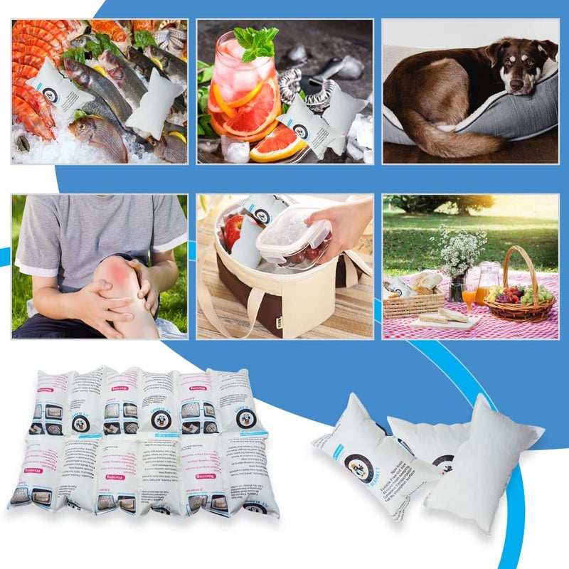 WORLD-BIO Dry Ice Pack Sheet for Shipping Frozen Food, Reusable Freezer Gel Packs for Coolers, Lunch Box Bag Cold Long Lasting, Cold Shipping Packaging for Mailing perishables 13.3"x 6.5" 2x6 Cells 100 Sheets  - Image 4