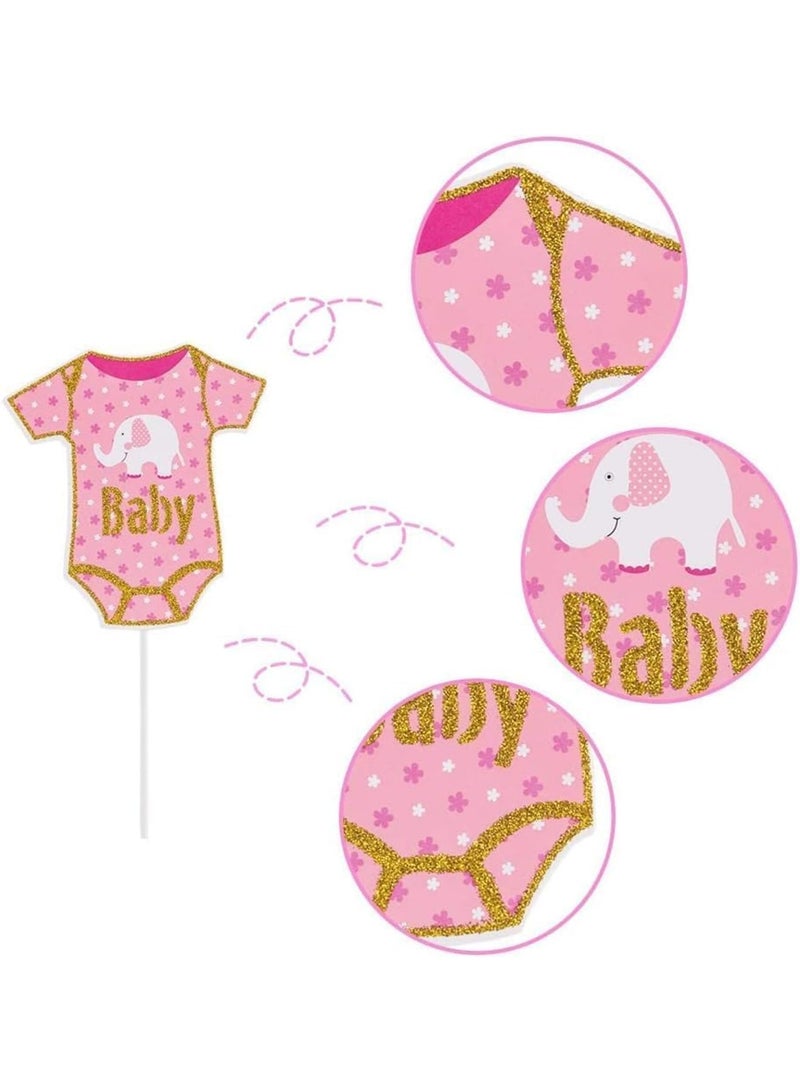 Barakah Girl Baby Shower Photo Booth Props Pink and Gold Lovely Photobooth Props with Sticks for Baby Shower Accessories, Newborn Girl Gift Party Supplies (20 Pcs,Pink & Gold) - Image 5