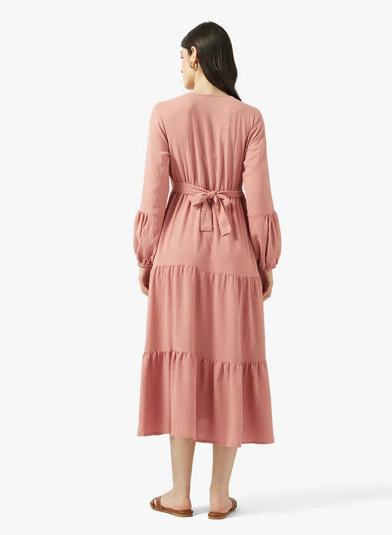 Ripples Ladies Long Dress With Embroidery