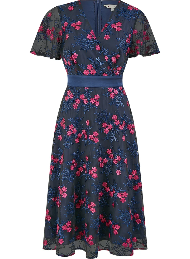 Yumi Floral Embroidered Dress