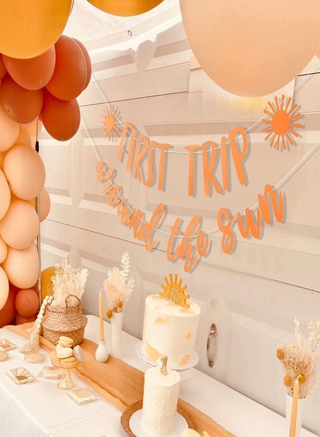ZZDCMS First Trip Around The Sun Banner - 1st Birthday Decoration Banner, You Are My Sunshine First Birthday Decoration, Baby Shower Decor, Sun Themed One Birthday Party Banner, Prop Photo Prop Decoration - Image 4