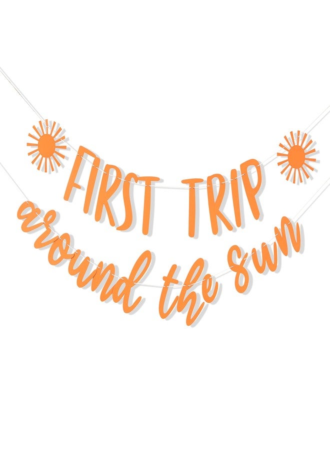 ZZDCMS First Trip Around The Sun Banner - 1st Birthday Decoration Banner, You Are My Sunshine First Birthday Decoration, Baby Shower Decor, Sun Themed One Birthday Party Banner, Prop Photo Prop Decoration - Image 1