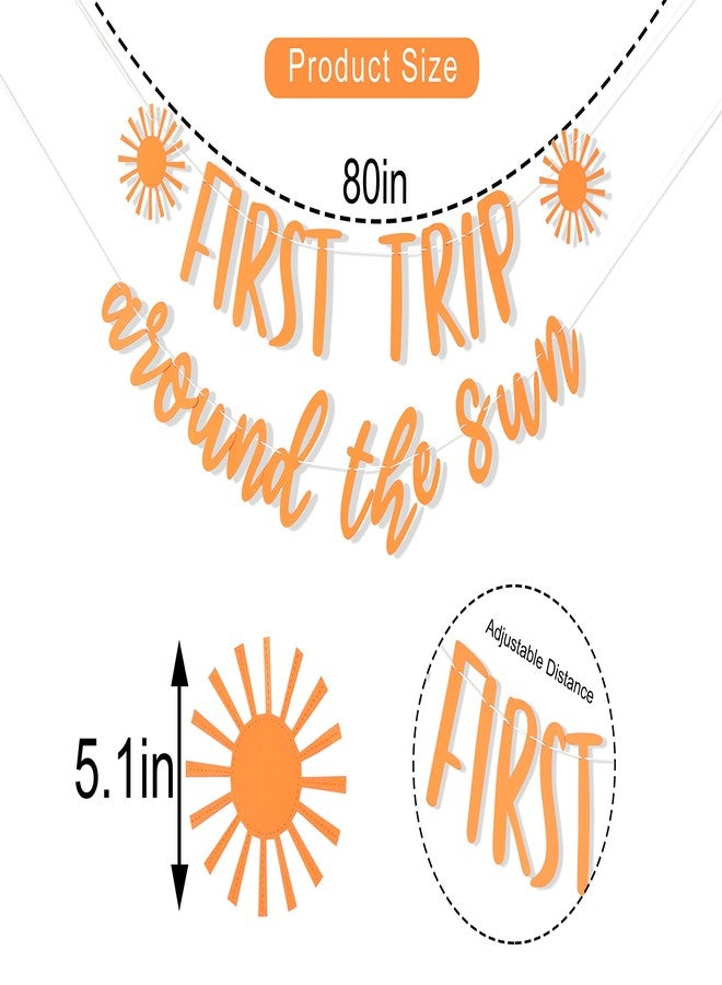 ZZDCMS First Trip Around The Sun Banner - 1st Birthday Decoration Banner, You Are My Sunshine First Birthday Decoration, Baby Shower Decor, Sun Themed One Birthday Party Banner, Prop Photo Prop Decoration - Image 2