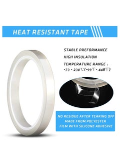 SYOSI Heat Resistant Tape SYOSI 2 Pcs Clear Heat for Sublimation Heat Press Heat Transfer High Resistant Temperature Thermal Tape for Electronics Printing Circuit Board Heat Transfer Vinyl 20 mm 30m  - Image 3