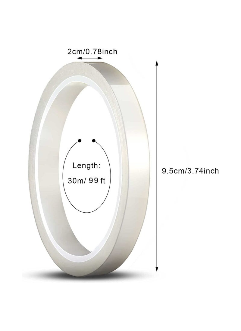 SYOSI Heat Resistant Tape SYOSI 2 Pcs Clear Heat for Sublimation Heat Press Heat Transfer High Resistant Temperature Thermal Tape for Electronics Printing Circuit Board Heat Transfer Vinyl 20 mm 30m  - Image 2