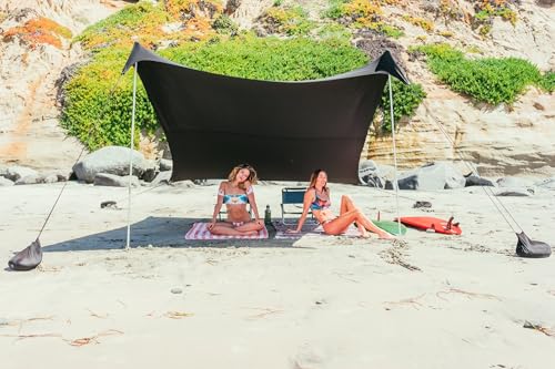 Neso Grande Portable Beach Tent Sun Shelter Lightweight Beach Shade Canopy Easy Setup for Family Outings Patented Reinforced Corners UPF 50 Sun Protection 7ft Tall 9 x 9ft Black - Image 3