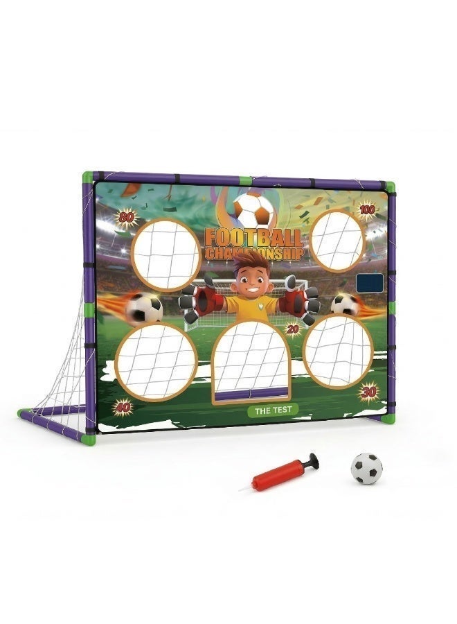KUKOKI TOYS Football set indoor ,outdoor include Goal Post ,ball ,air pump Soccer Ball Game Set for Kids, Toss Soccer Goal Game with shooting point , training for kids ,  Best for gifting  , - Image 2