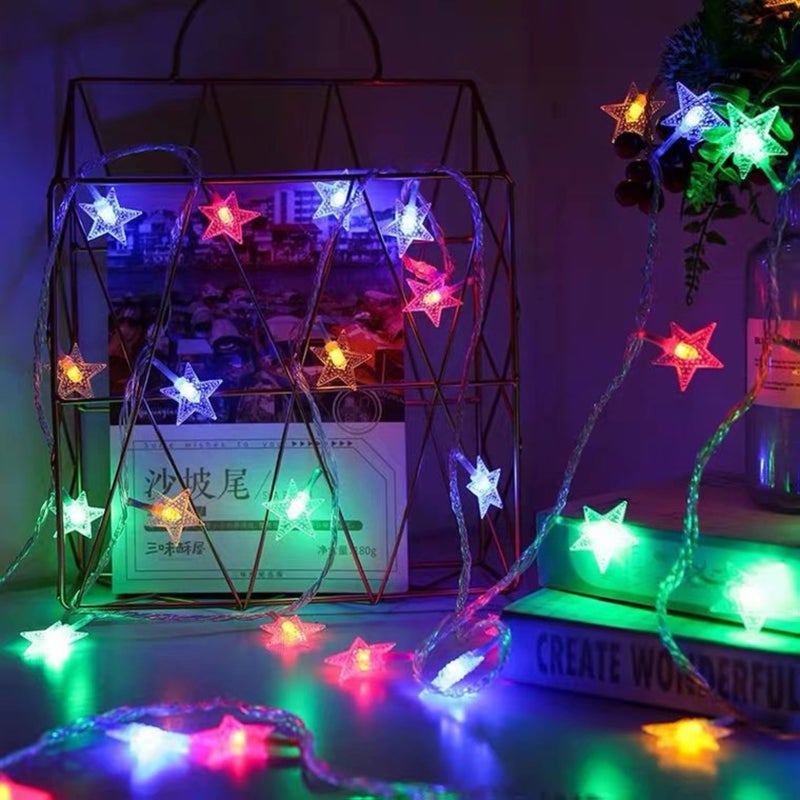 String Light: 3.0m 20 Multicolor Star Lights - Soft Flexible Wire Easy To Twine, Multiple Custom Options for Home Garden Christmas Party Decoration - Image 2