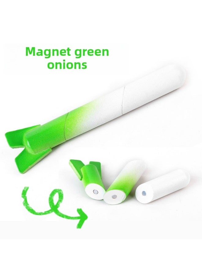 Yiwang Vegetables Cut To See Children's Wooden Toys Play House Magnetic Cut To Play Toys Sold Alone-Color:Magnet Scallion - Image 1